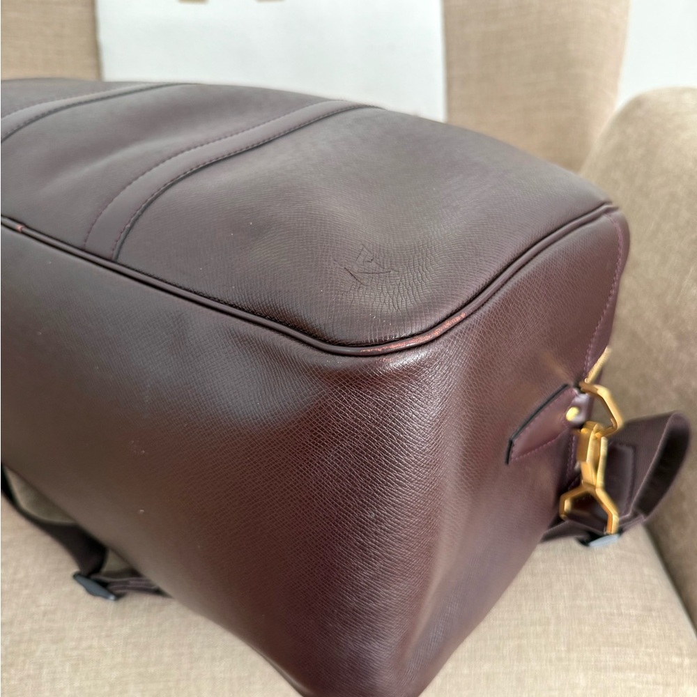 Authentic LOUIS VUITTON Taiga Kendall PM burgundy leather unisex travel bag - Picture 13 of 16